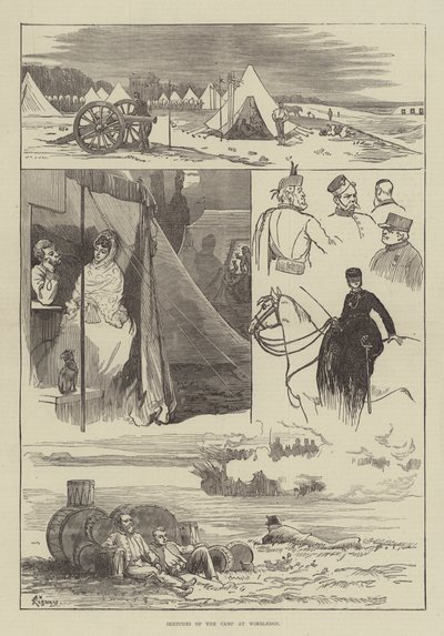 Sketches of the Camp at Wimbledon by Felix Regamey